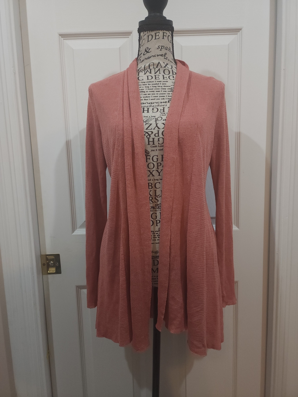 Eileen Fisher Dusty Rose Open-Front Cardigan